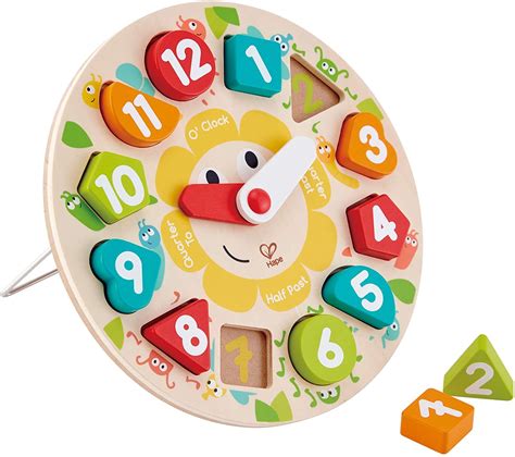 Hape Chunky Wooden Clock Puzzle - Tell The Time (Eco Toy) - WordUnited