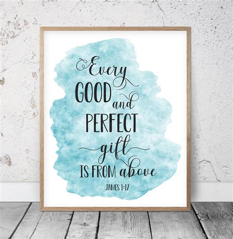 Every Good And Perfect Gift Is Frome Above,James 1:17,Bible Verse Wall Art | eBay