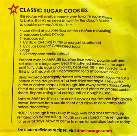 Domino Sugar Classic Sugar Cookie Recipe