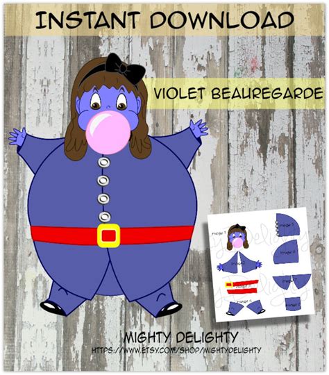 Willy Wonka Violet Beauregarde Oversized Decoration for Party - Etsy