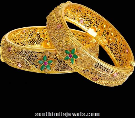 22K Gold Bangles From Kalyan Jewellers - South India Jewels