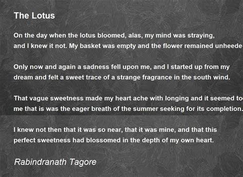 The Lotus - The Lotus Poem by Rabindranath Tagore