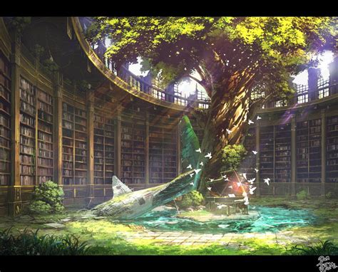 Library by Pigsomedom | 図書館 イラスト, 幻想的なイラスト, 背景 イラスト