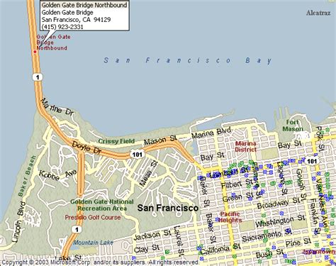 Golden Gate Bridge San Francisco Map