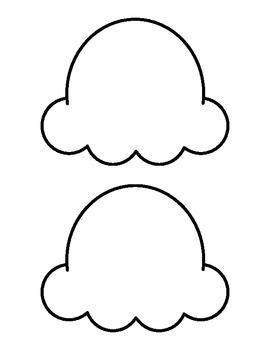 the outline of two clouds on a white background