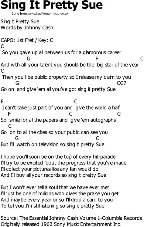 Old Country song lyrics with chords - Sing It Pretty Sue