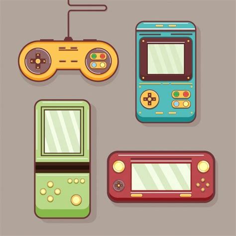 Free Vector | Coloured retro video games | Jeux vidéos rétros, Jeux ...