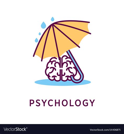 Psychology logo design with human brain under Vector Image