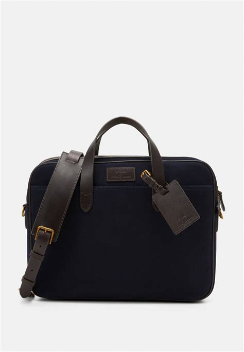 Polo Ralph Lauren COMMUTER BUSINESS CASE - Briefcase - aviator navy/brown/dark blue - Zalando.co.uk