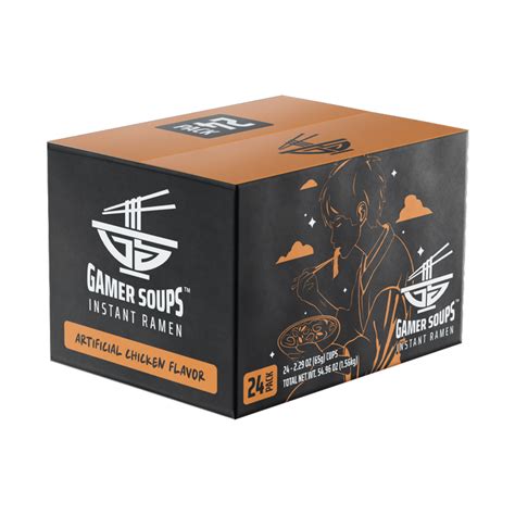 Gamer Soups Instant Noodles - Chicken (24 Cup Box) - Gamersupps