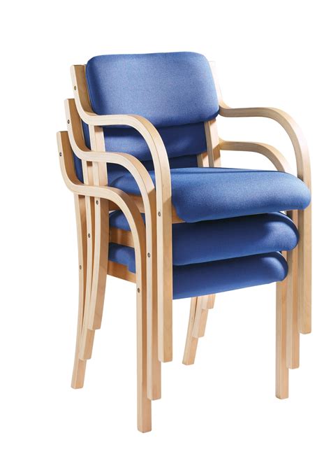 Prague Stackable Visitor Meeting Conference Chair Fixed Armrests Blue | Office Furniture Online BIMI