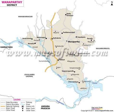 Wanaparthy District Map, Telangana