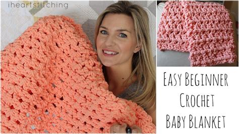 Easy Beginner Crochet Baby Blanket Tutorial P Hook Bernat Chenille 300g bi… | Crochet baby ...