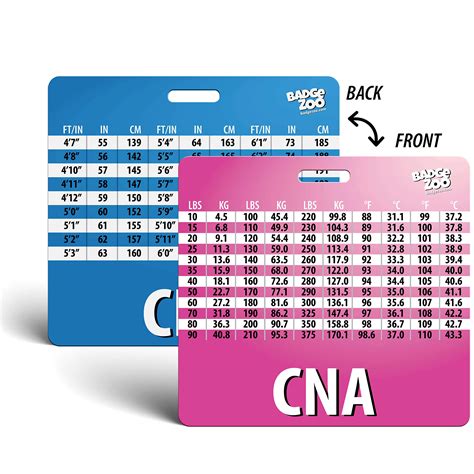 Buy CNA Badge Buddy with Weight, Height and Temperature Conversion Pink/Blue - Horizontal Badge ...