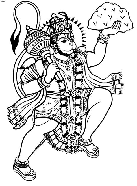 Black & White Clip Hanuman - ClipArt Best