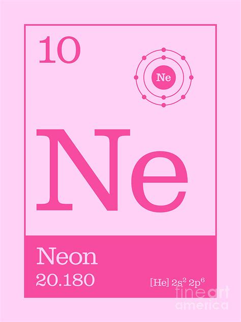 Periodic Elements - 10 Neon Ne Digital Art by Organic Synthesis