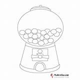 Gumball Machine Coloring Page sketch template