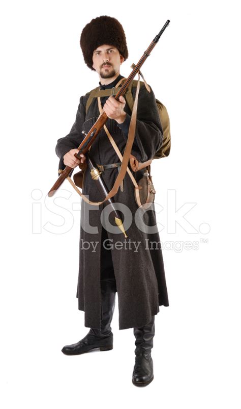 Russian Cossack With A Rifle. Stock Photo | Royalty-Free | FreeImages