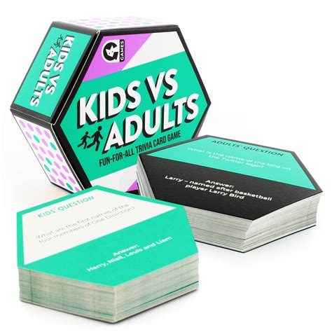 Buy Ginger Fox Kids vs Adults Fun-for-All Trivia Card Game, Family Games for Ages 8+, Show Who’s ...