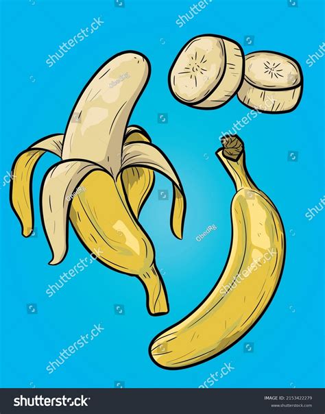 Vector Illustration Banana Known Banana Plantain: เวกเตอร์สต็อก (ปลอดค่าลิขสิทธิ์) 2153422279 ...