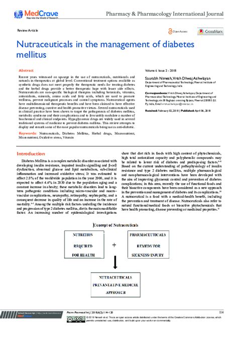 (PDF) Nutraceuticals in the management of diabetes mellitus | Vrish Ashwlayan - Academia.edu