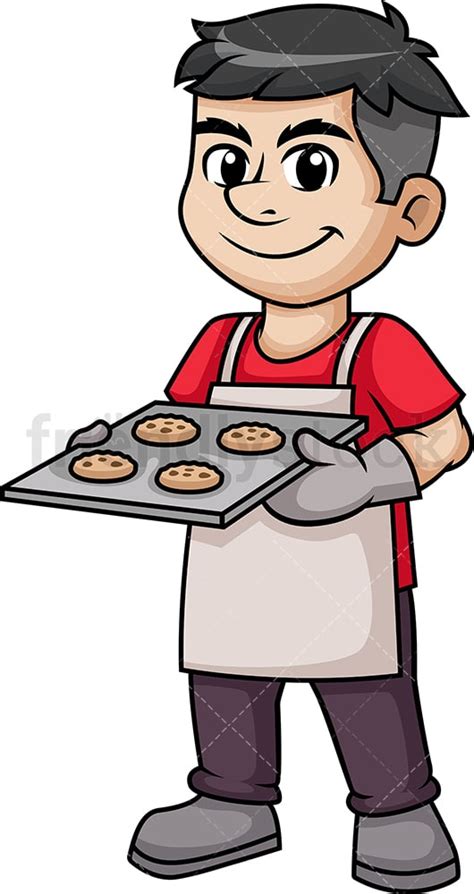 Man Baking Cookies Cartoon Vector Clipart - FriendlyStock