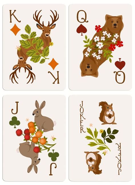 Image result for woodland animal playing cards | Cards, Playing cards ...