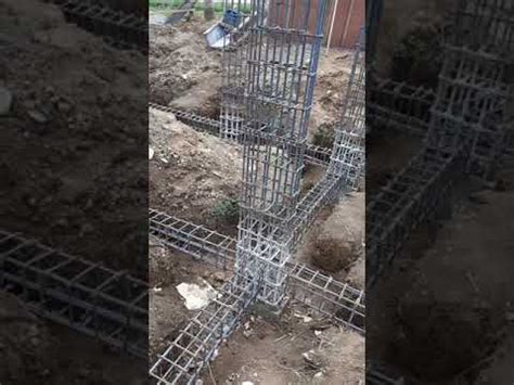 tie beam rebar installation-house construction#12 - YouTube