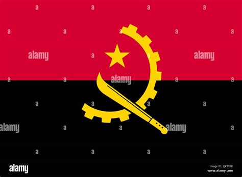 Flag of Angola. Angolan national banner and patriotic symbol. Official ...