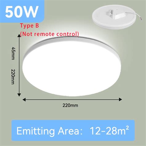 Ceiling Light Remote Control Led Downlight Round Dimmable 30/40/50/60W ...