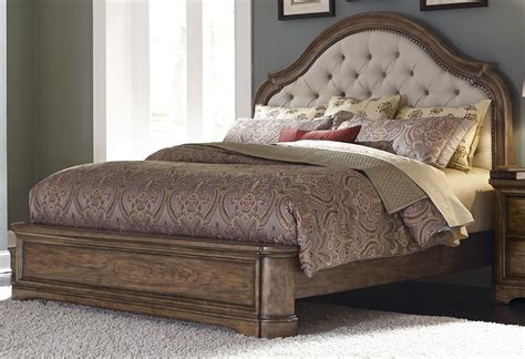 Aurora Medium Wood King Upholstered Platform Bed from Pulaski (742180-81-72) | Coleman Furniture