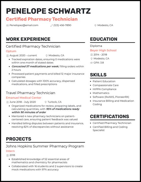 5 Certified Pharmacy Technician Resume Examples in 2024