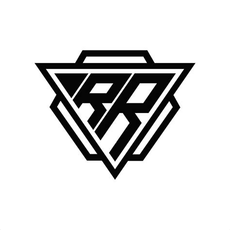 RR Logo monogram with triangle and hexagon template 16580311 Vector Art ...