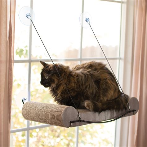 K&H Pet Products EZ Mount Cat Scratcher Kitty Sill Tan 11" x 20" x 2 ...