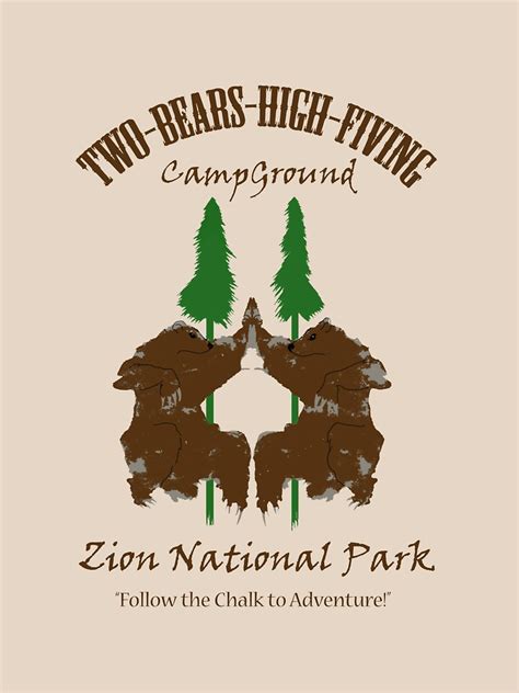 "Two-Bears High Fiving Campground" T-shirt by Zombiepan | Redbubble