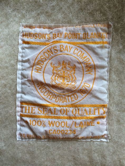 Vintage Hudson's Bay point blanket label. Made in England, but ...