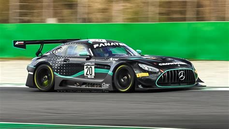 Mercedes AMG GT3 Evo 2020 in action at Monza Circuit: Accelerations ...