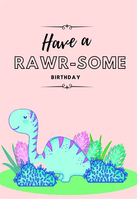 Dinosaur Printable Birthday Cards — PRINTBIRTHDAY.CARDS