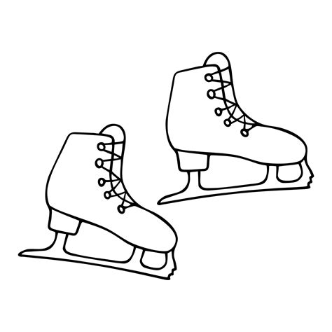 Vector drawing of figure skates in doodle style on a white background ...