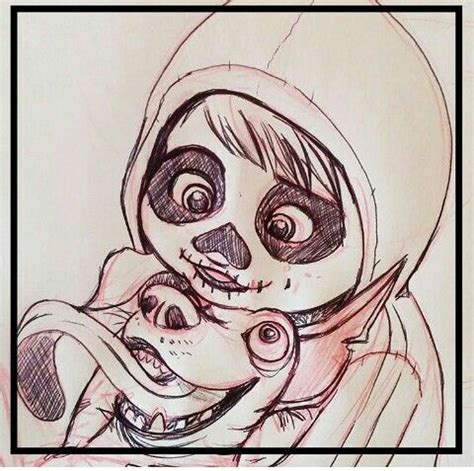 Miguel rivera y Dante de coco Pixar | Cartoon drawings, Drawing cartoon ...