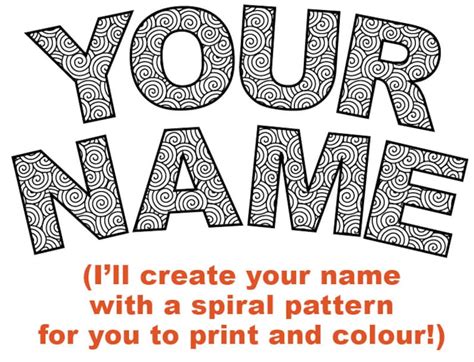 Your Name for Coloring Personalized Name Page Coloring Book Custom Name Gift Colouring Book to ...