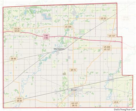 Map of Williams County, Ohio - Thong Thai Real