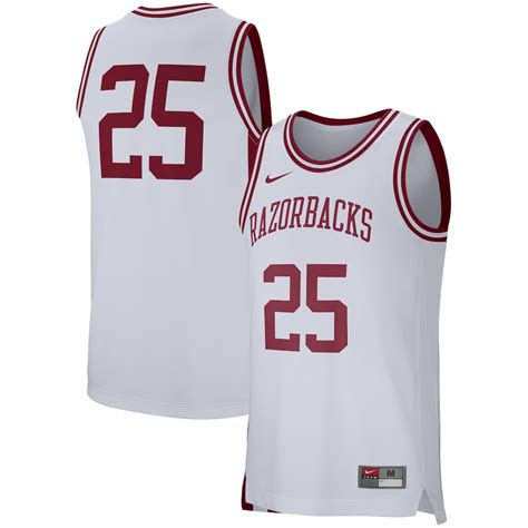 Nike #25 Arkansas Razorbacks White Retro Performance College Basketball Jersey