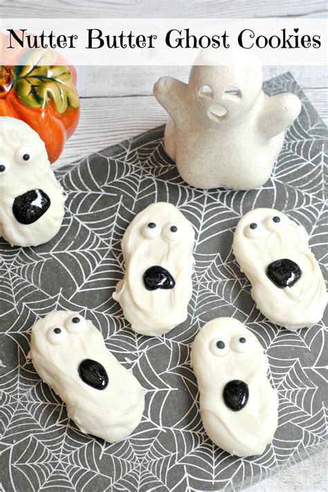 Ghost Cookies for Halloween using Nutter Butter