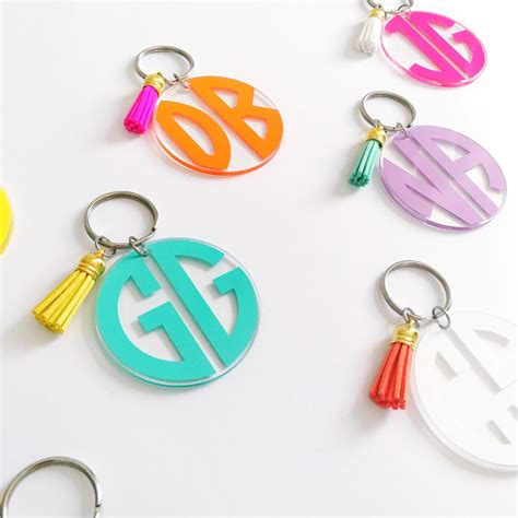 Monogrammed Custom Acrylic Keychain with Tassel by TheGatorbug