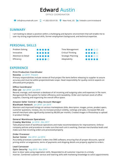 Office Coordinator Resume Sample in 2024 - ResumeKraft