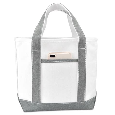 DALIX 14" Mini Small Cotton Canvas Gift Tote Bag in Gray - Walmart.com