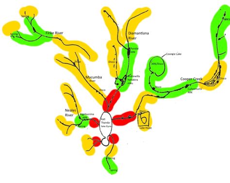 Mud-map example of a conceptual Spatial Refuge Model for the Lake Eyre ...