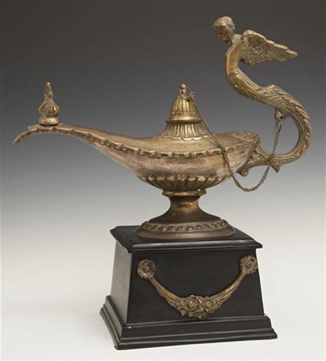 Large Empire Style Brass Aladdin''s Lamp Figure, 20th c., wi