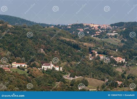 Aerial Elevated View of Italian Countryside with Old Towns and Villages ...